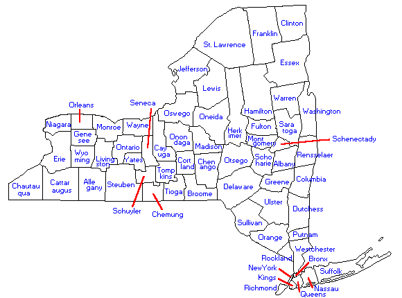 new york state map by county. NY State County Map
