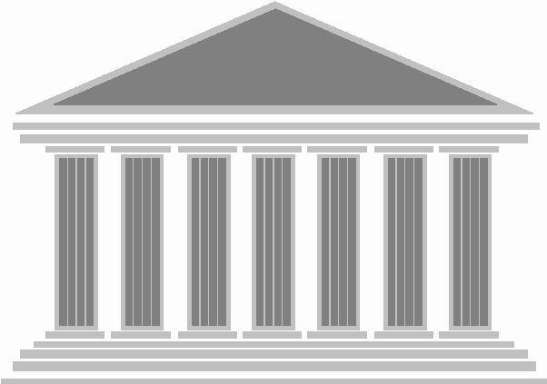 Clipart image of sylized classical columned portico