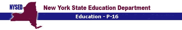 EMSC Banner for Content Pages. The banner reads, New York State Education Department 