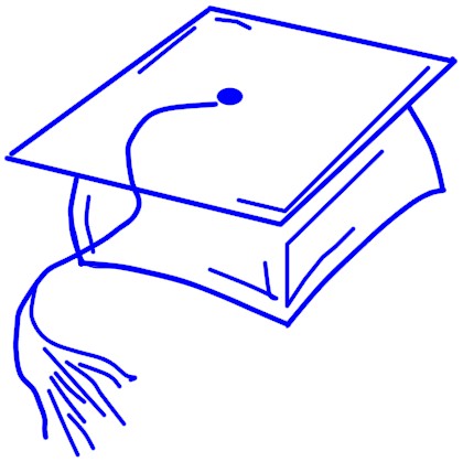 sketch of cap typically worn by students at graduation ceremony